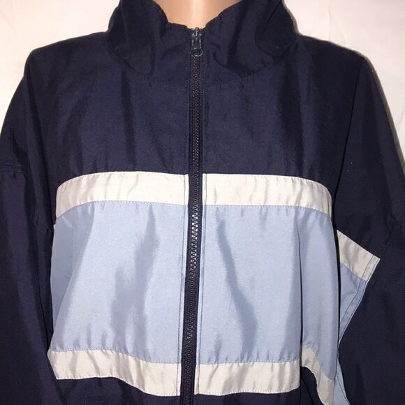 Champion Women's Colorblock Full Zip Sweater Jacket Black/Blue/White Size XL - Picture 2 of 5